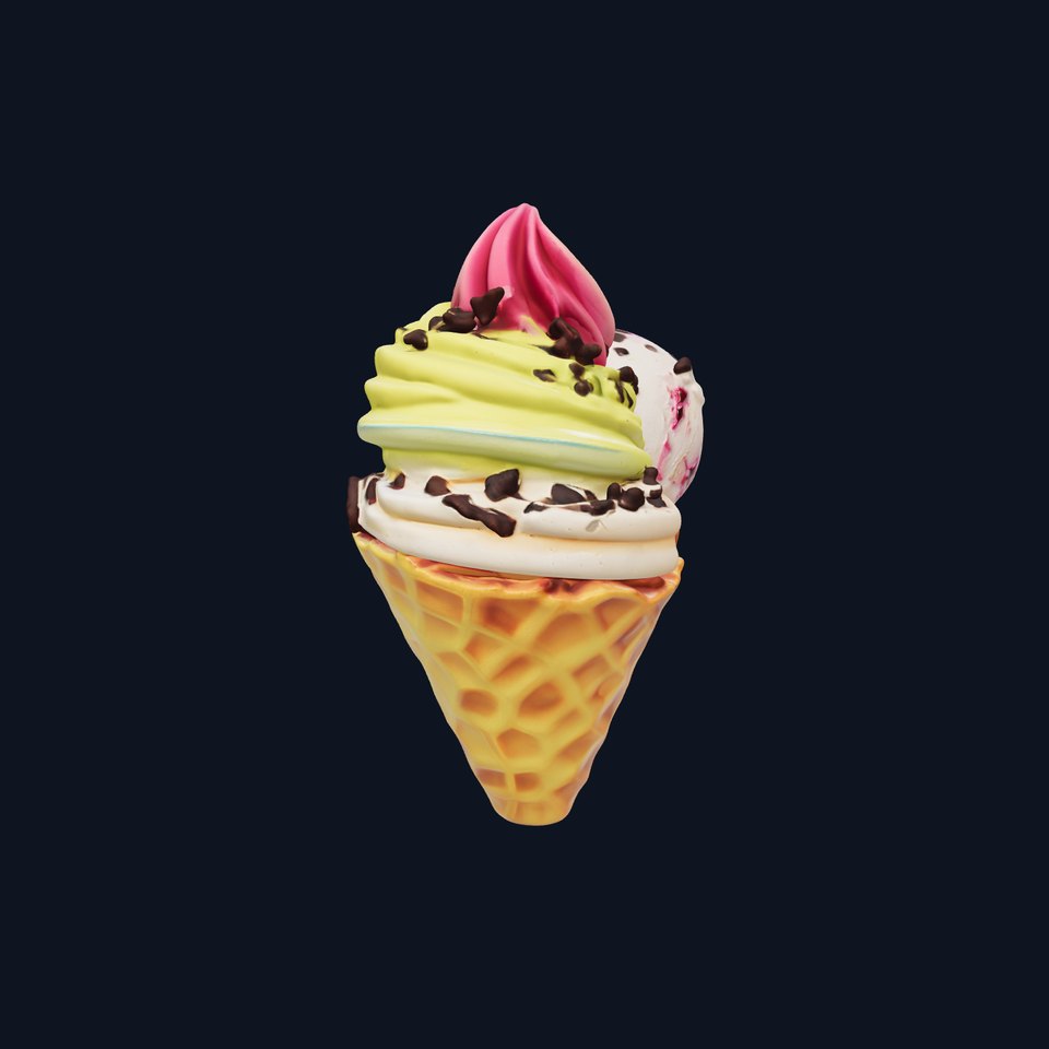 Ice Cream Cone with Toppings D Model Pack